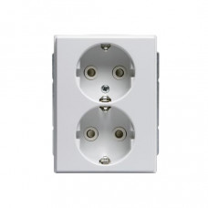 Розетка Double Schuko Impressivo 16А 230В бел. ABB 302EUC-84