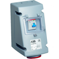 Розетка 432RPR6 32А 3Р+N+Е 6ч с УЗО IP44 ABB 2CMA168300R1000