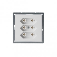 Розетка EuroSocket 3мод. 6А 230В без заземл. бел. ABB 303UC-84