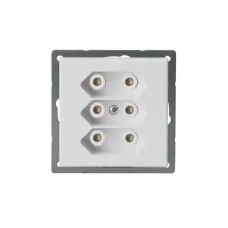 Розетка EuroSocket 3мод. 6А 230В без заземл. бел. ABB 303UC-84