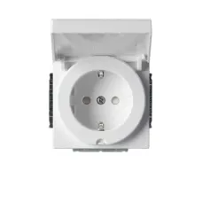Розетка Schuko Impressivo 16А 230В IP21/44 с защ. крышкой бел. ABB 20EUCK-84