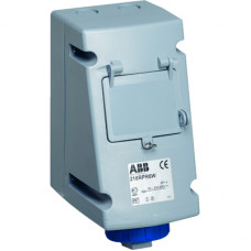 Розетка 216RPR6W 16А 2P+E 6ч с УЗО IP44 ABB 2CMA168324R1000