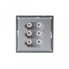 Розетка EuroSocket 3мод. 6А 230В без заземл. алюм. ABB 303UC-83