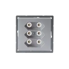 Розетка EuroSocket 3мод. 6А 230В без заземл. алюм. ABB 303UC-83