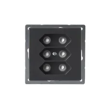 Розетка EuroSocket 3мод. 6А 230В без заземл. антрацит ABB 303UC-81
