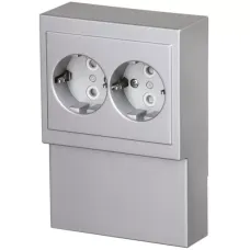 Розетка Double Schuko Impressivo 16А 230В для установки на плинтус алюм. ABB 402EL-83
