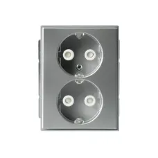 Розетка Double Schuko Impressivo 16А 230В алюм. ABB 302EUC-83