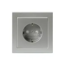 Розетка Schuko Impressivo 16А 230В в комплекте с рамкой алюм. ABB 20EUJ-83