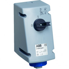 Разъем 16А 3P+E IP67 9ч на поверхность верт. с выкл. и блокировкой ABB 2CMA167834R1000