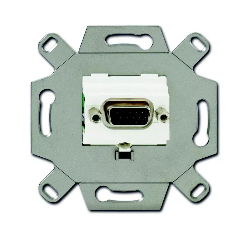 Механизм VGA-розетки/разъема D-type Full HD 15 полюсов альпийский бел. ABB 0230-0-0425