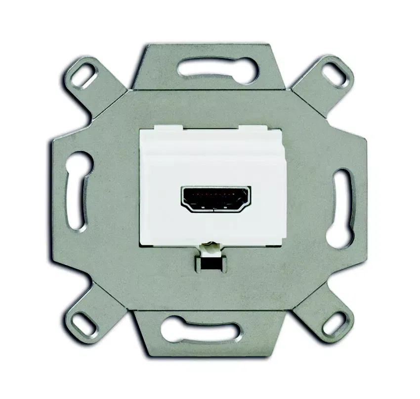 Механизм HDMI-розетки/разъема HDMI-type A Full HD 20 полюсов альпийский бел. ABB 0230-0-0431
