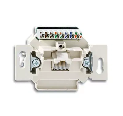 Механизм розетки комп. + телеф. 1 пост UAE 8 пол. RJ45 CAT.6E неэкранированная до 250МГц ABB 0230-0-0469