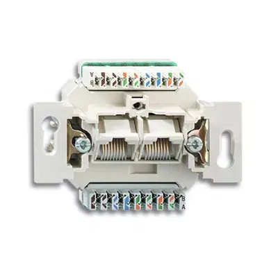 Механизм розетки комп. + телеф. 2 поста UAE 8/8 пол. раздельно RJ45 CAT.6E неэкранированная до 250МГц ABB 0230-0-0470