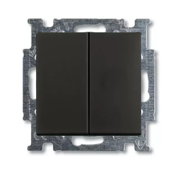 Механизм 2-кл. 1п переключателя с клавишей Basic 55 chateau-black ABB 1012-0-2181