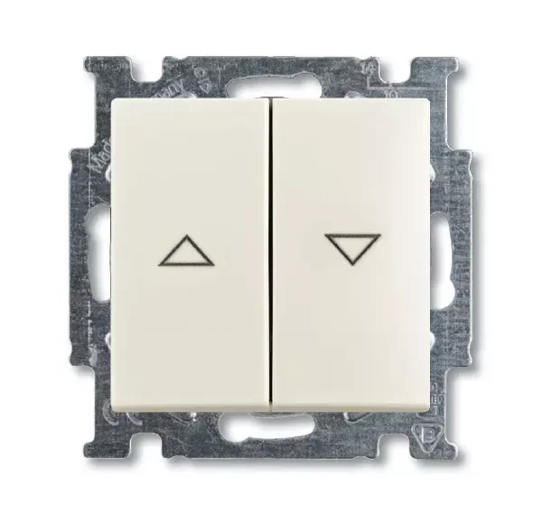 Механизм 2-кл. 1п выкл. жалюзи с фиксацией с клавишей Basic 55 chalet-white ABB 1012-0-2186