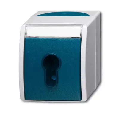 Выключатель жалюзи 1п с ключом (для замка) IP44 ocean сер./сине-зел. ABB 1101-0-0917