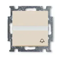 Кнопка звонковая н.о. контакт с полем для надписи Basic 55 сл. кость ABB 1413-0-1087