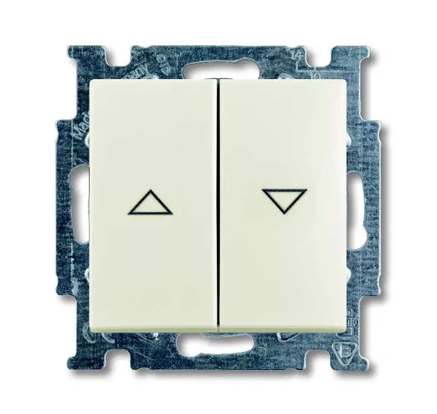 Механизм 2-кл. 1п выкл. жалюзи без фиксации с клавишей Basic 55 chalet-white ABB 1413-0-1102