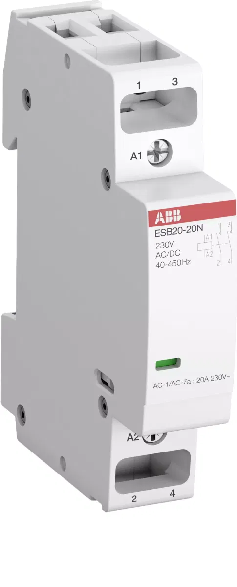 Контактор ESB20-02N-03 модульный (20А АС-1 2НЗ) катушка 48В AC/DC ABB 1SBE121111R0302