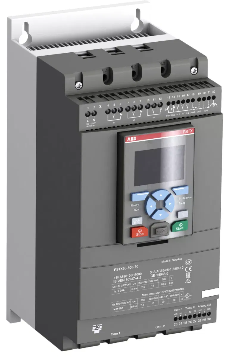 Устройство плавного пуска PSTX30-600-70, 15kW, 30А, 208_600VAC, Uупр.=100_250VAC 1SFA898103R7000 ABB