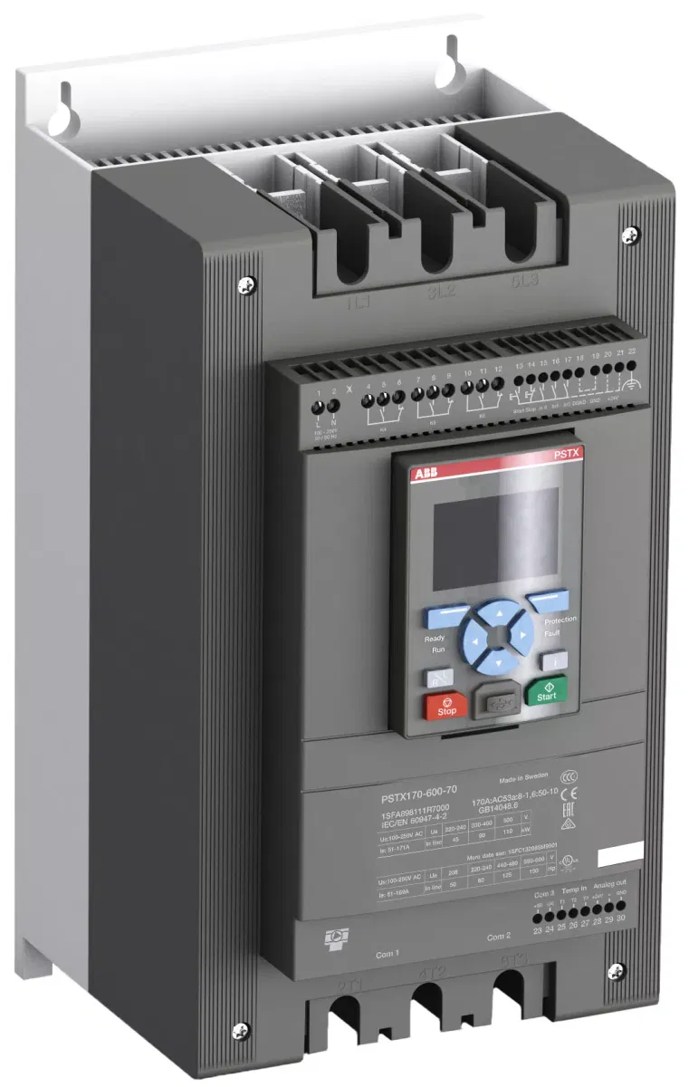 Софтстартер PSTX142-690-70 132кВт 690В 143A (220кВт 690В 245A внутри треугольника) с функцией защиты двигателя 1SFA898210R7000 ABB