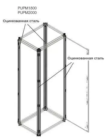 Профиль каркаса шкафа H=1800мм (4шт) 1STQ007033A0000 ABB