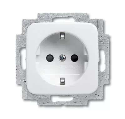 Механизм розетки 1-м Schuko альпийский бел. ABB 2011-0-3789