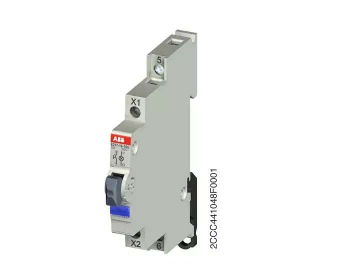 Выключатель кнопочный подсвет. E217-16-10G220 голуб. ABB 2CCA703169R0001