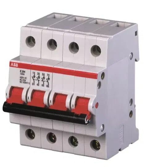 Рубильник 4пол. E204r 16A рычаг крас. ABB 2CDE284001R0016