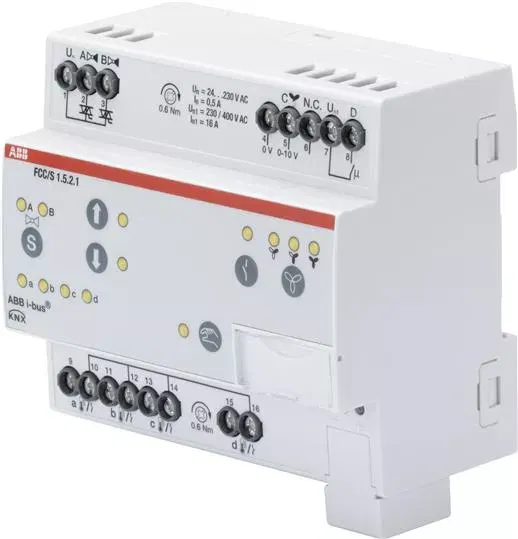 Фанкойл-контроллер FCC/S1.5.2.1 2xPWM-упр. клапанами вентилятором 0-10В ABB 2CDG110235R0011