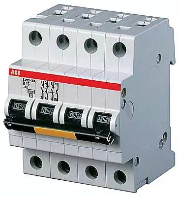 Выключатель автоматический модульный 4п (3P+N) K 13А 25кА S203P ABB 2CDS283103R0447