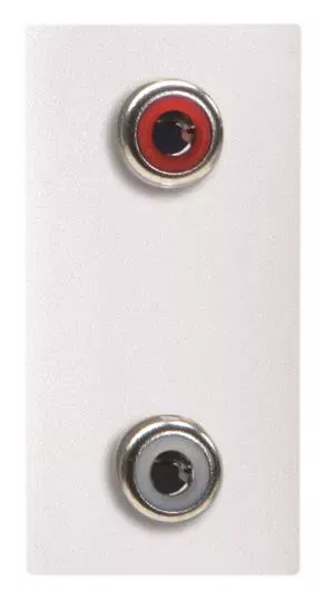 Механизм 2хRCA разъема красн.+бел. 1мод. Zenit бел. ABB 2CLA215520N1101