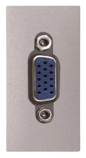 Механизм VGA (DE-15) 3.5мм разъема 1мод. Zenit серебр. ABB 2CLA215550N1301