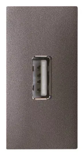 Механизм USB разъема тип А с винтовым подкл. проводов (5п) 1мод. Zenit антрацит ABB 2CLA215580N1801