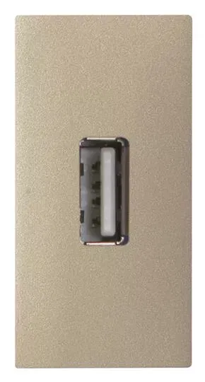 Механизм USB разъема тип А с USB разъем мама на тыльной стороне 1мод. Zenit шампань ABB 2CLA215590N1901