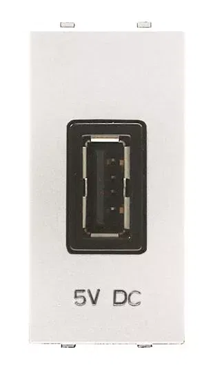 Механизм USB зарядного устройства, 1М, 2000 мА, 5В, серия Zenit, цвет альпийский белый 2CLA218520N1101 ABB