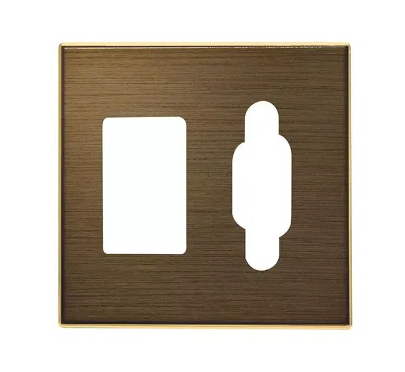 Накладка для механизма VGA+TRS minijack разъема/коннектора SKY античная латунь ABB 2CLA855540A1201