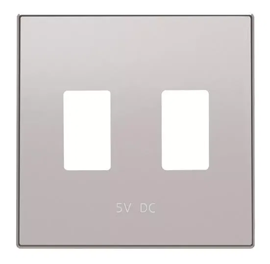 Накладка для механизма 2хUSB зарядного устройства SKY серебр. алюм. ABB 2CLA858530A1301