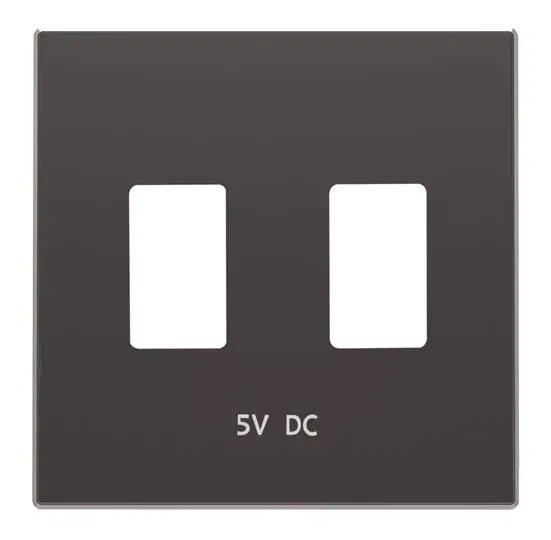 Накладка для механизма 2хUSB зарядного устройства SKY черн. бархат ABB 2CLA858530A1501