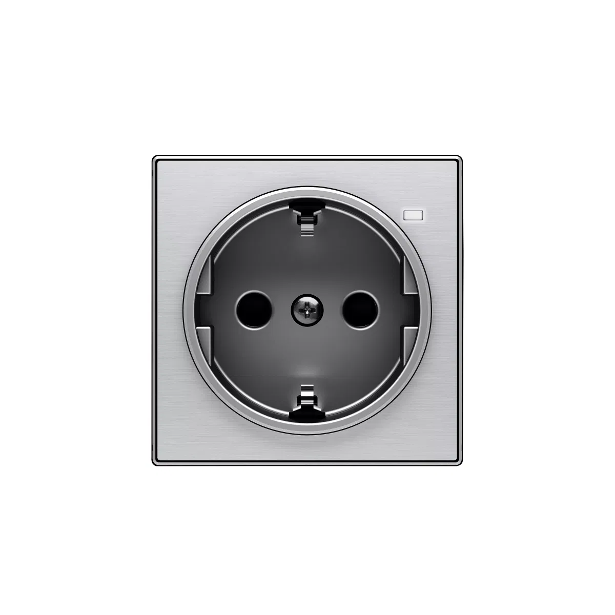 Накладка для розетки SCHUKO с линзой для контрольной подсветки SKY нерж. сталь ABB 2CLA858880A1401