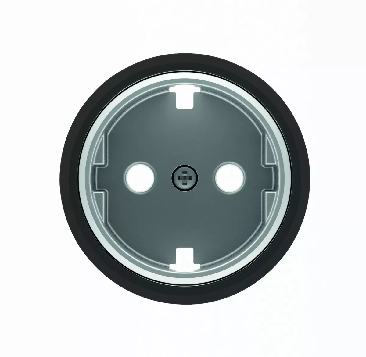 Накладка для розетки SCHUKO с плоской поверхностью SKY Moon кольцо черн. стекло ABB 2CLA868890A1501