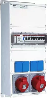 Бокс M32/2JFB CTFL с розеткамии фланцами в сборе металл IP44 ABB 2CMA100022R1000