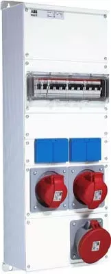 Бокс M63/1 CTFL с розетками и фланцами в сборе металл IP44 ABB 2CMA100023R1000