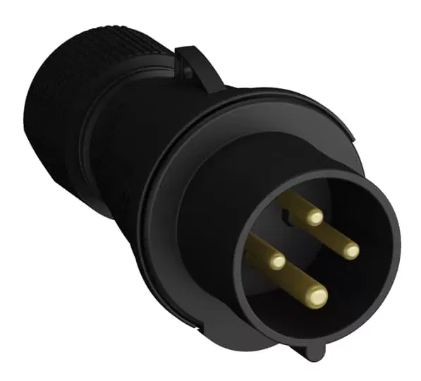 Вилка кабельная Easy&Safe 332EP6B 32А 3P+E IP44 6ч черн. ABB 2CMA103588R1000