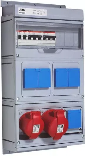 Бокс MP32/2MS с розетками в сборе IP44 пластик ABB 2CMA168983R1000