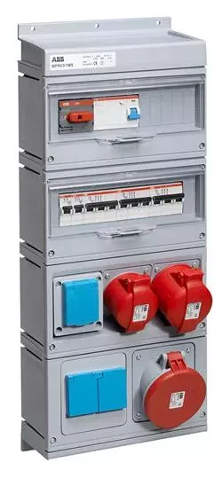Бокс MPR63/1MS с розетками в сборе IP44 пластик ABB 2CMA168985R1000