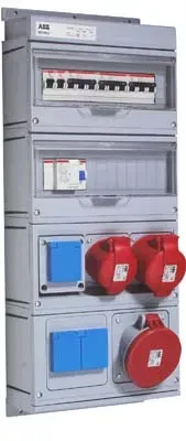 Бокс MPR63 с розетками в сборе IP44 пластик ABB 2CMA168989R1000