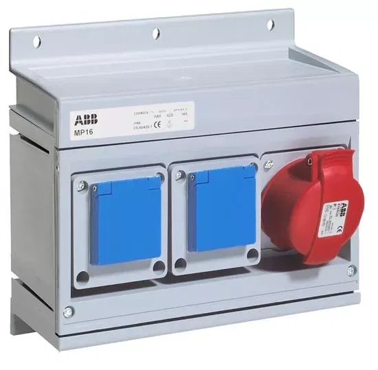 Бокс MP16 с розетками в сборе IP44 пластик ABB 2CMA168999R1000