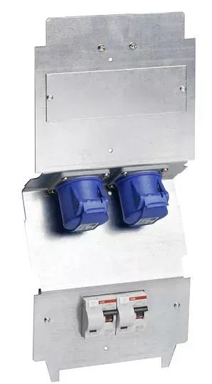 Панель монтаж. 2хCEE 2P+E 2хАВДТ C6 30mA оцинк. сталь ABB 2CMA177244R1000