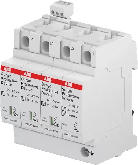 Устройство защиты от импульсных перенапр. (УЗИП) OVR T2 3L 80-440s P TS QS ABB 2CTB815708R3500